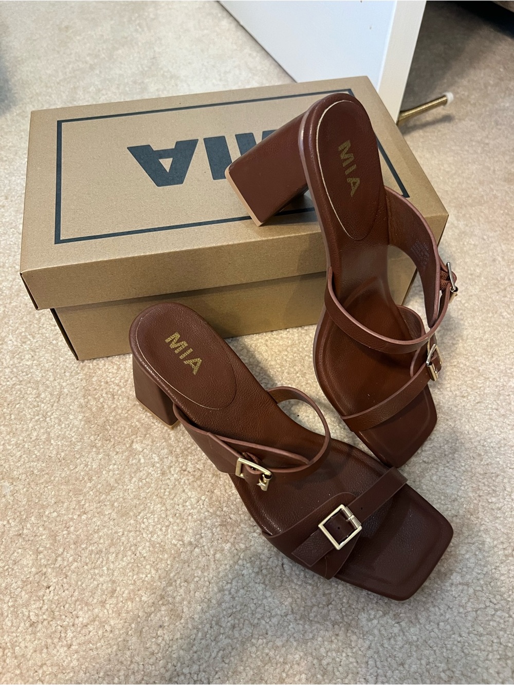 MIA Brown Sandal Heels